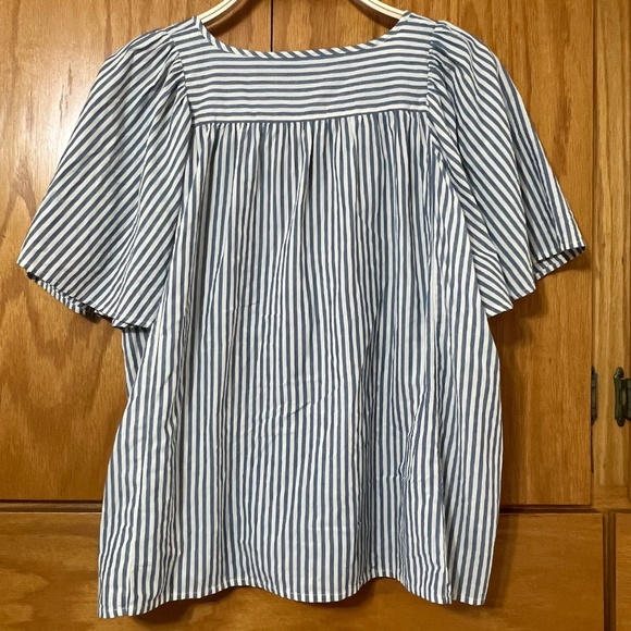 Courtyard Flutter-Sleeve Top in Stripe - Picture 6 of 7
